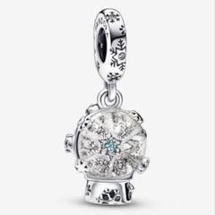 Pandora K14 Charm  ①Piece  〔Blaik lotus〕 Pandora Bracelet Lotus Charm - 925 Sterling Silver