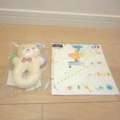 ミキハウス ガーゼハンカチ2枚セット ラトル