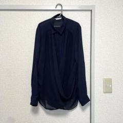 カシュクール長袖ブラウス　ネイビー