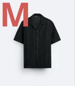 ZARA ストライプ テクスチャーシャツ 開襟シャツ - メルカリ