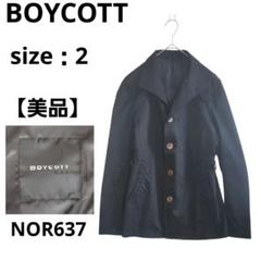 BOYCOTT ボタン付きカジュアルジャケット アウター 黒 2 ストレッチ