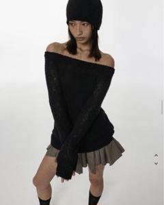 blackup エリアオフショルダーニットワンピースのサムネイル