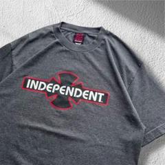 希少90's INDEPENDENT アイアンクロス　半袖T チャコール　美品L 希少90's INDEPENDENT アイアンクロス 半袖T チャコール 美品L