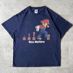 00s スーパーマリオ　マリオ　ビンテージ Tシャツ　Y2K 半袖　L ネイビー