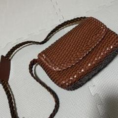 メッシュレザー編みショルダーバッグ
