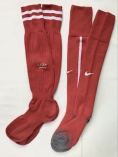 Umbro Nike サッカーソックスセット レッド23〜25㎝