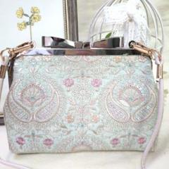 ネム♥インド刺繍♥リボンがま口スマホポシェット*長財布*ハンドメイド ネム様専用♥インド刺繍♥リボンがま口スマホポシェット*長財布