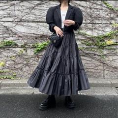 cygneシーニュAKIティアードロングワンピースサスペンダー 最終お値下げcygneシーニュAKIティアードロングワンピース