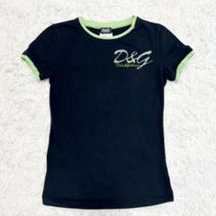美品✨D&G ドルチェ&ガッバーナ Tシャツ 黒 緑 ロゴ 半袖 M