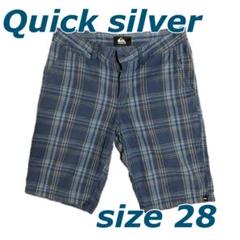 クイックシルバー ショートパンツ サイズ28 チェック柄 ブルー