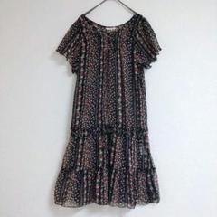 美品✨レストローズ ワンピース フリル リボン レース フラワー チュニック M 美品✨レストローズ ワンピース フリル リボン レース フラワー