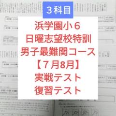 浜学園小6 日曜志望校特訓 男子最難関コース 7月8月 復習・実戦