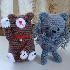 プードルとクマの編みぐるみ　ハンドメイド