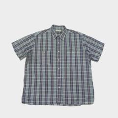 pierre cardin ボックスシルエット チェック 半袖シャツ XL