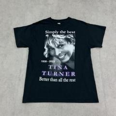 ティナ・ターナー　追悼　トップス　半袖　Tシャツ　古着　ブラック　黒　Mのサムネイル