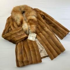 ムーンバット FURWELL パステルミンク ハーフコート 極美品 ブラウン ムーンバット FURWELL パステルミンク ハーフコート 極美品