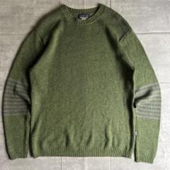 patagonia　パタゴニア　ラムウールニット　セーター　ボーダー　オリーブ
