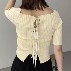 CAPRICIEUX LE"MAGE 2WAY リボンニット イエロー 黄色