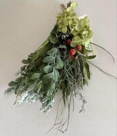 グリーン　スワッグ　ドライフラワー　アナベル 紫陽花　ユーカリ　ラベンダー