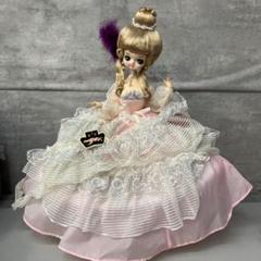 フランス人形　昭和レトロ　SUKIYO DOLLLS リボン リボン スキヨ人形 フランス人形 昭和レトロ 赤ドレス