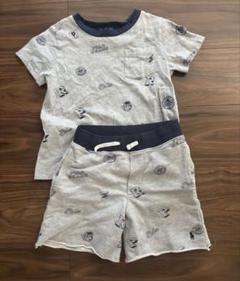 グレー プリント柄 Tシャツ ショートパンツ セット