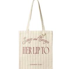 herlipto ice cream ベージュストライプ トートバッグ