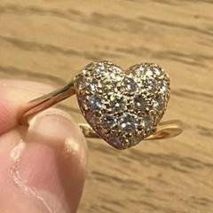 【正規品】Cartier ハートパヴェリング K18YG サイズ47（約7号）