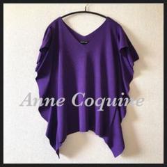 アンコキーヌ　半袖サイドフリルニット アンコキーヌ半袖サイドフリルニット