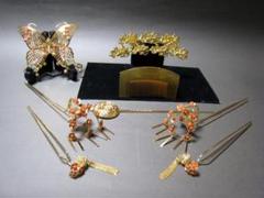 超レア】昭和レトロ花嫁花魁べっ甲花飾りのかんざしセット美容院