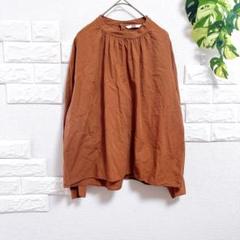 ユニクロ　UNIQLO　長袖シャツ　美品　S　上品　ゆったり　体型カバー　茶