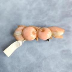 サンゴ　桃色珊瑚　サクランボ　帯留　S2　工芸品　着物　アンティーク　浴衣　和装