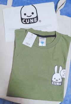 【CUNE】 ウサギキャラクター Tシャツ Mサイズ 沼 グリーン※クソ＆クソ※