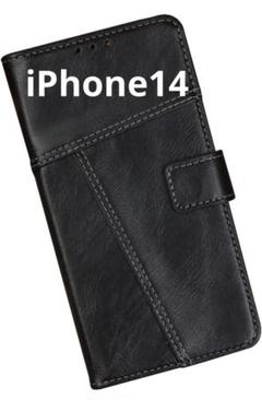 iPhone14スマホケース 手帳型 カバー　ブラック　カード収納