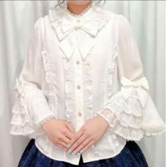 axes femme kamaii 姫袖7分丈ブラウス　ホワイト axes femme kamaii 姫袖7分丈ブラウス ホワイト - メルカリ