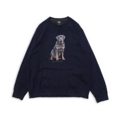 古着 ロットワイラー 犬 スウェット ネイビー サイズL*ST252