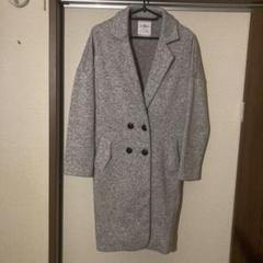 Api グレー ダブルボタン ロングコート M - メルカリ