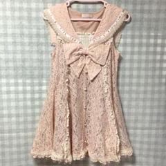 LIZLISA 希少 セーラー襟 ピンク リボン レース ワンピース LIZLISA 希少 セーラー襟 ピンク リボン レース ワンピース