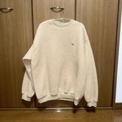 YOJI #Re:room 刺繍ロゴ ベージュ スウェット ロゴ刺繍ボリュームスウェットトップス