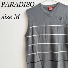 PARADISO パラディーゾ 薄手 ゴルフ ニット ベスト Vネック M