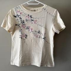 和柄桜模様手書きTシャツ半袖 さくら柄 ファクトリー順 綿100％ コットン