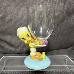 【激レア：ビンテージ】ルーニーテューンズ　トゥイーティー　グラスカップ 陶器 激レア：ビンテージ】ルーニーテューンズ トゥイーティー グラス