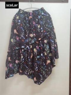 scoLar 宇宙柄アシンメトリーフレアスカート[A]
