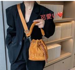 【大人気】ベロアファジーバケットバック♡キャメル♡のサムネイル