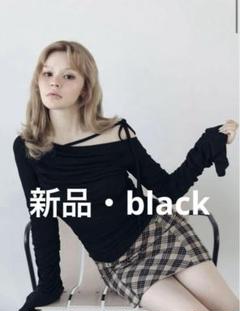 新品andmary Vanessa ribbon tops/black - メルカリ