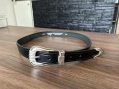TORY LEATHER 3-PIECE SILVER BUCKLE BELTS