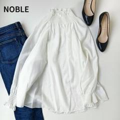 極美品♡ノーブルNOBLEシアーシャーリングブラウスゆったりキレイめセレモニーd