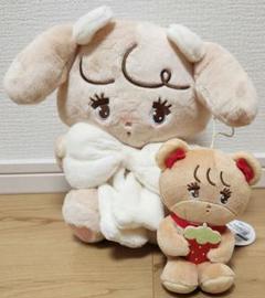 mikko characters リボンぬいぐるみ　ナッツ　いちごマスコットラテ