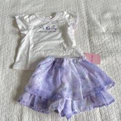 MEZZO PIANO 美品 子供服 シェル刺繍 Tシャツスカートセット 90のサムネイル