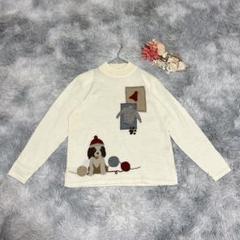 BARONNE バローン (F) ハイネックニット セーター 子犬 刺繍トップス