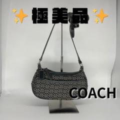 【美品】COACH コーチ シグネチャー ショルダーバッグ グレー×ブラック